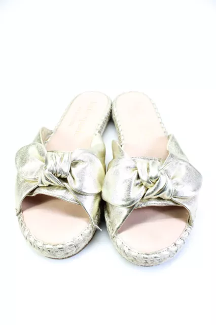 Kate Spade New York Womens Gold Bow Front Espadrille Sandals Shoes Size 8 2