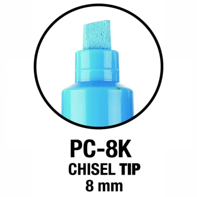 Uni Posca PC-8K Farbmarker Kunststifte breiter Meißel 8 mm alle Farben verfügbar 3