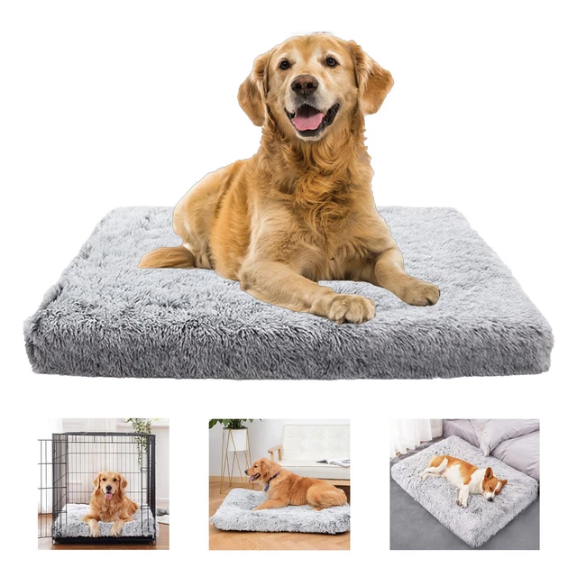 Coussin en peluche doux gris confortable en mousse mémoire de forme pour chien 4