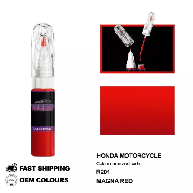 For Honda Motorcycle Magna Red R201 Touch Up Paint Pen Needle Scratch Fix Kit