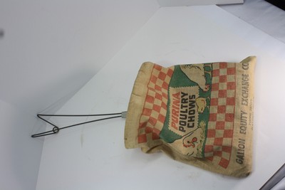 Antique PURINA Clothespin Poultry Chow Bag Galion Equity Exchange Galion OHIO