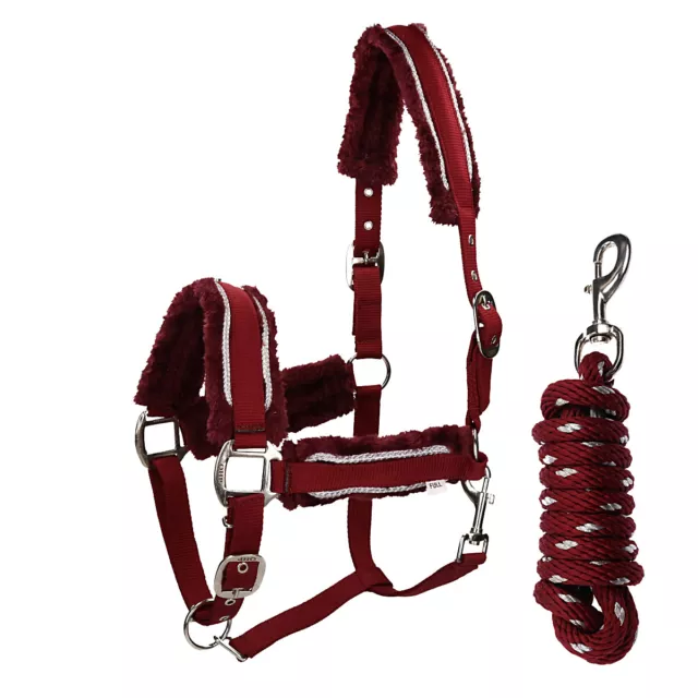 Qhp Dolci Headcollar Set Pony Cob Full Faux Halter And Lead Rope