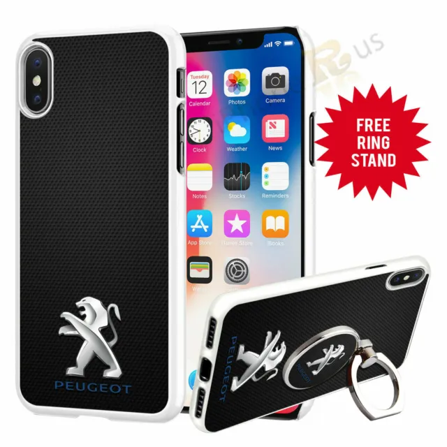 Peugeot Car Phone Case Cover & Finger Ring Stand For Top Mobiles 041-11