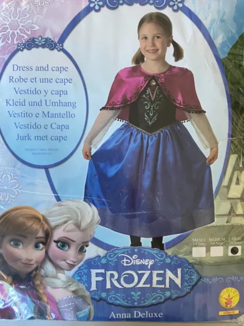 Disney Deluxe Anna Frozen Princess Fancy Dress Costume L 7 / 8 years RUBIES. W11