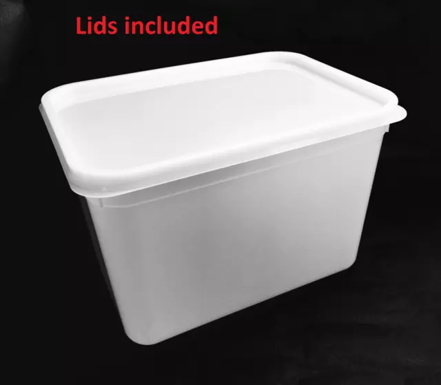 4 Litre Rectangular Plastic Ice Cream tubs with lid/Food Safe storage container