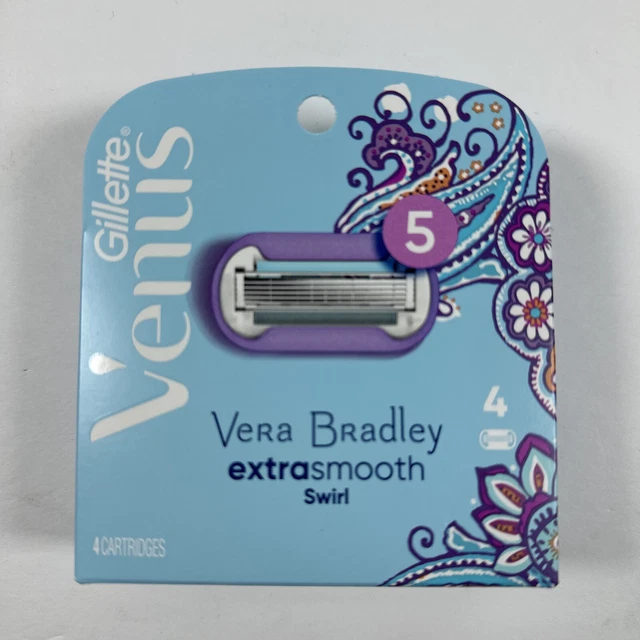 Remolino de hoja de afeitar extra suave para mujer Gillette Venus Vera Bradley 4 quilates Remolino de hoja de afeitar extra suave para mujer Gillette Venus Vera Bradley 4 quilates