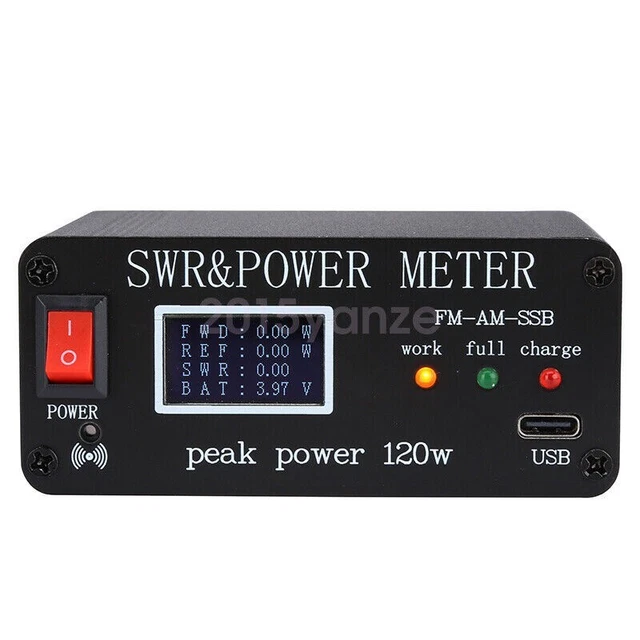 Ejoyous Misuratore di Potenza SWR, Misuratore di Onde Stazionarie Digitali da 1,8 a 54 MHz da 0,5 a 120 W Display TFT in Lega di Alluminio Allarme Ricaricabile UHF per Test Radioamatoriali Ejoyous Misuratore di Potenza SWR, Misuratore di Onde Stazionarie Digitali da 1,8 a 54 MHz da 0,5 a 120 W Display TFT in Lega di Alluminio Allarme Ricaricabile UHF per Test Radioamatoriali
