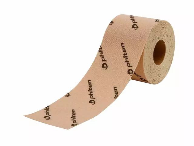 Cinta eléctrica de titanio Phiten PU754329 X30 rollo deportivo beige 2 x 147'