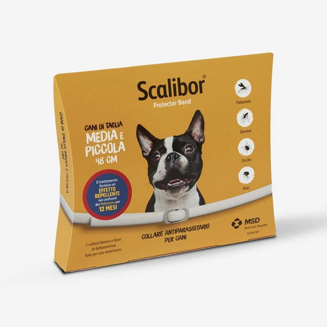SCALIBOR Collare Antiparassitario, Antipulci E Antizecche, per Cani Di Taglia Pi