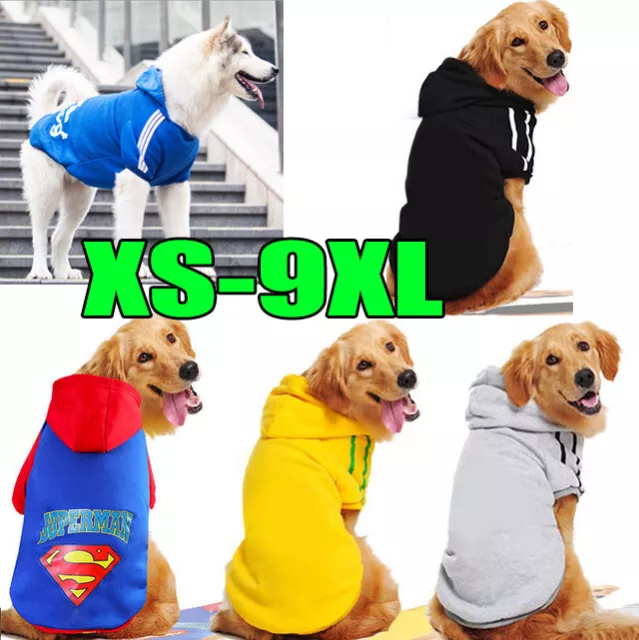 XS ~9XL Adidog Pets Dogs Clothes Sweater Wear Small Puppy Hoodie Coat Jacket DE