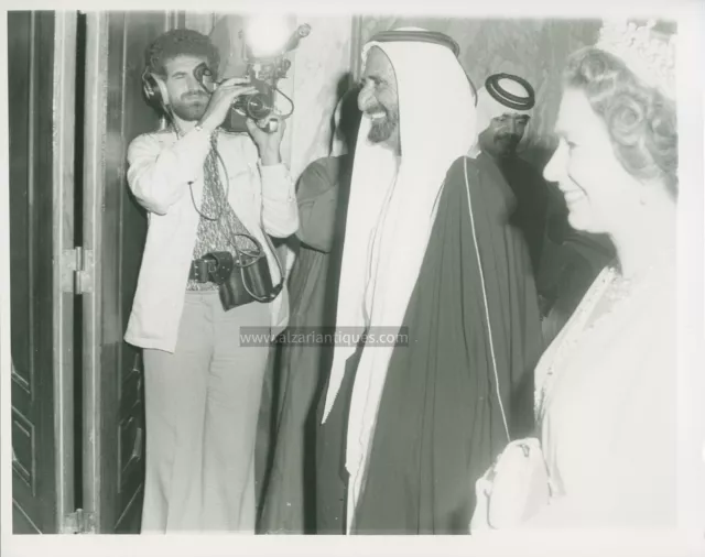 Photograph Sheikh Rashid Bin Saeed Al Maktoum Queen Elizabeth II UAE Dubai