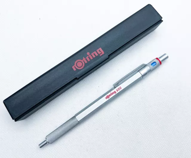 NOS rotring 600 Ballpoint Pen Silver Color With 4 Color Ring Free Shipping