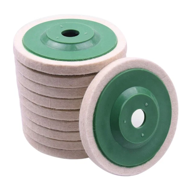 10Pcs 100Mm 4 Inch Wool Buffing Round Polishing Wheels Pads Polisher Wheels foX8