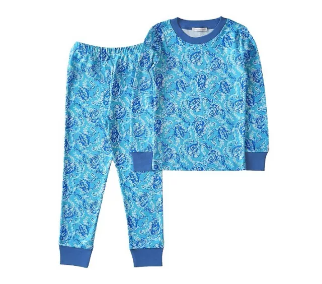 NEW NIP Pottery Barn Kids Lilly Pulitzer Turtley Awesome Organic Pajama Set 2T