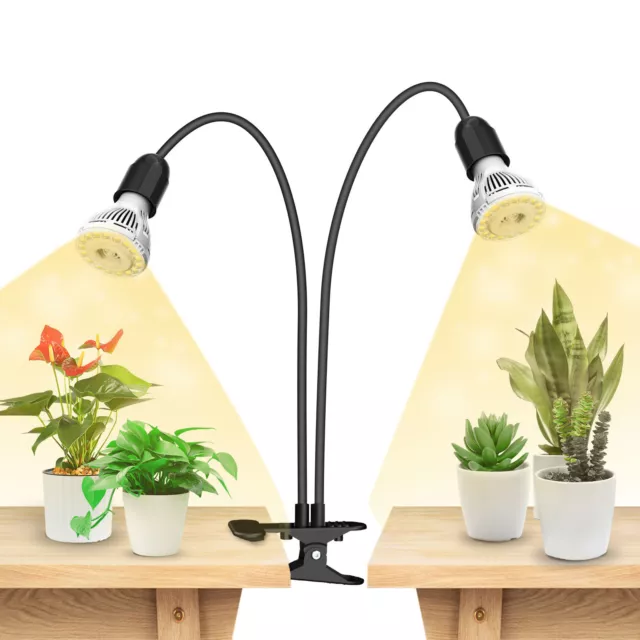 SANSI Lámpara de Plantas 20W Lámpara LED Cultivo de Espectro Completo 2 Cabezal