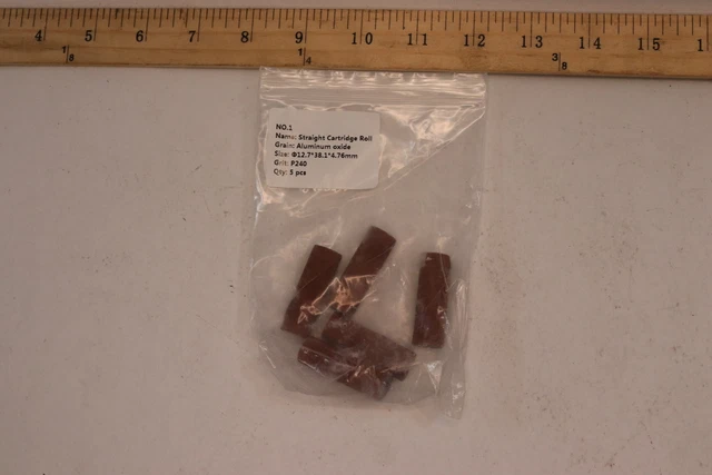 (5-Pk) Straight Cartridge Roll P240 Aluminum Oxide 12.7 x 38.1 x 4.76mm