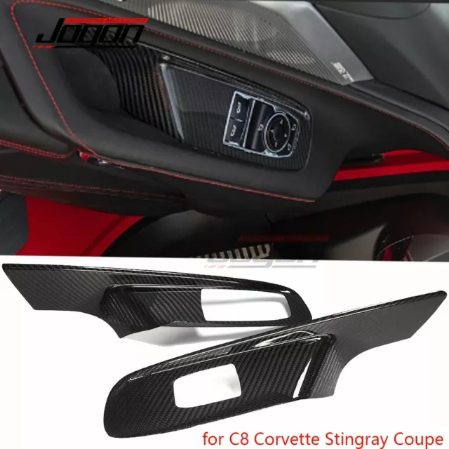 For C8 Corvette Coupe Z06 Z07 Z51 Carbon Window Lift Switch Panel Trim 2020-2024