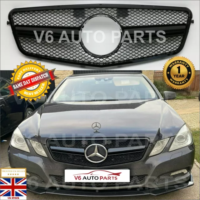 VIP style Mercedes w211 E class facelift 2006+ Grille Gloss Black series  AMG E63
