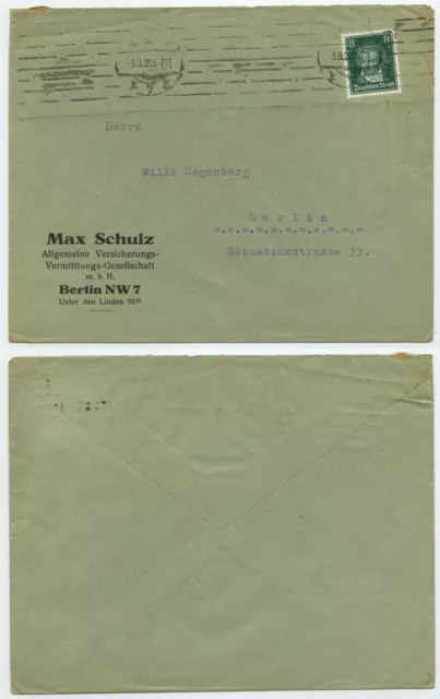 114407 - Beleg Max Schulz, Versicherungs-Vermittlung - Berlin 3.8.1928