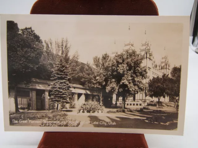 Old Rppc Real Photo Postcard Mormon Tabernacle & Temple St Lake City Utah