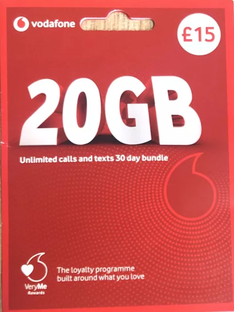 100 x Vodafone UK pay as you go sim card -- uk official retails pack