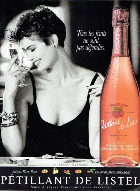publicité Advertising 0323 1990 vin Pétillant de Listel  les fruits pas défendus