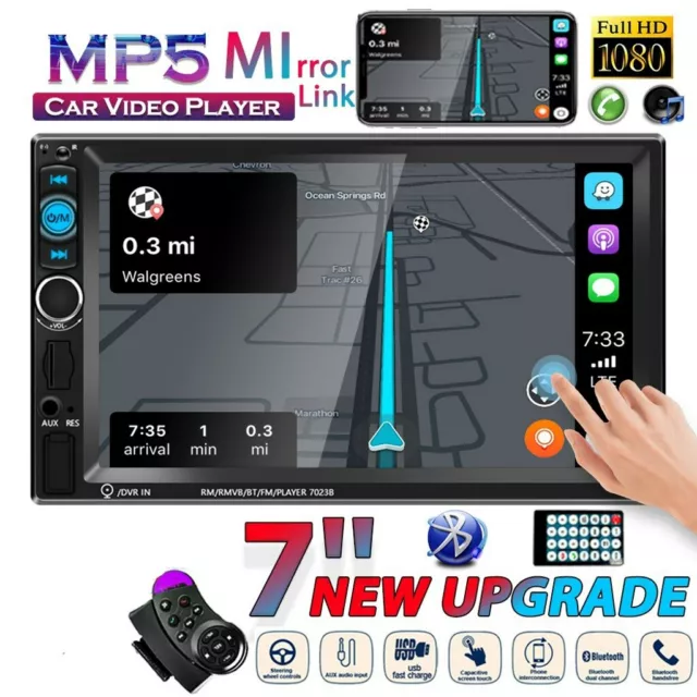 7 Inch Double 2DIN Bluetooth TF Car Radio Stereo FM USB/MP5 Player Touch Screen