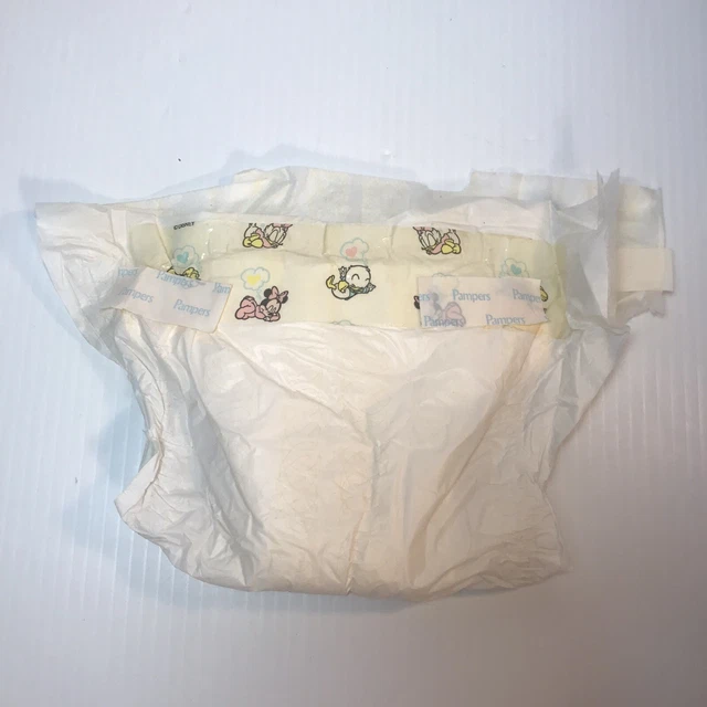VINTAGE DIAPERS PAMPERS Disney Babies Newborn Size Tabs Intact Plastic