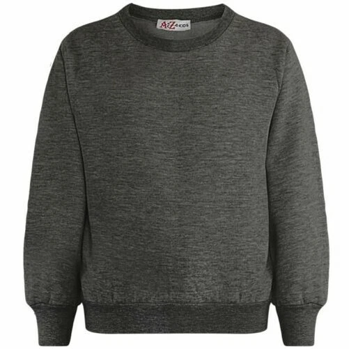 Bambine Unisex Maglione Tinta Unita Antracite Pullover Maniche Lunghe Felpa