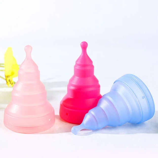 Copa Menstrual Higiene Período Copa Grande Diseño Plegable Círculo Redondo
