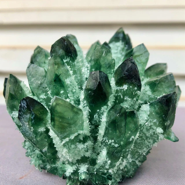 392G New Find Green Phantom Quartz Crystal Cluster Mineral Specimen Healing 3