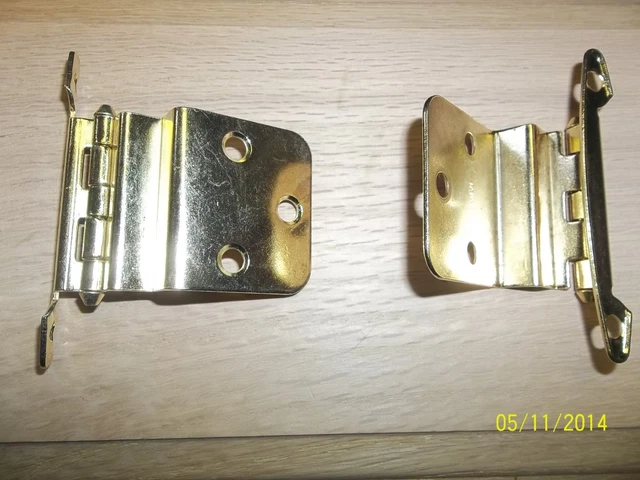 Offset Hinges, Pair, Brass, Belwith, P140-3, Kitchen Cabinet Door, Cupboard