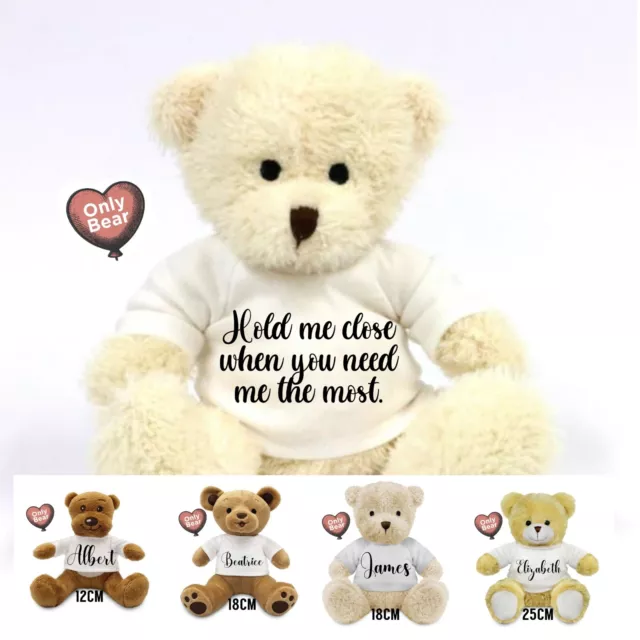 Hold Me Close Teddybär personalisiertes Geschenk Geburtstag (Bär 12 - 25 CM)