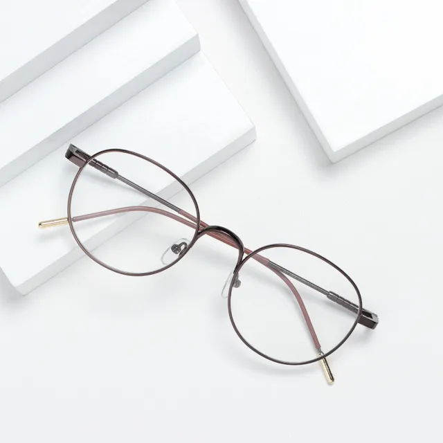 Men Vintage Round Metal Glasses Ultra Light Frame Eye Protection Eyeglasses