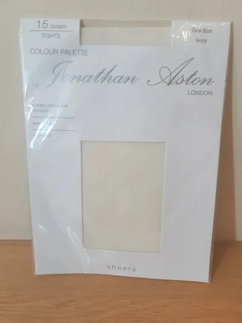 JONATHAN ASTON 15 Denier Sheer Ivory Tights. One Size