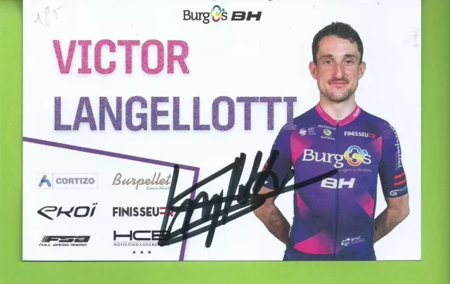 CYCLISME- CP  Autographe  de  VICTOR  LANGELLOTTI    team  BURGOS