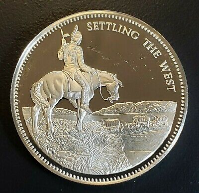 Franklin Mint (NCS) .925 Sterling Silver Medal - Settling The West - SKU-F2808