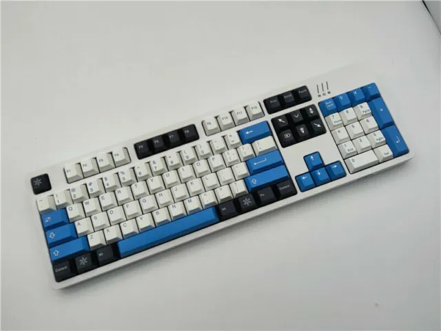 PBT Arctic Keycaps Cherry Profile  129 Key Blue/White for Cherry MX Keyboard