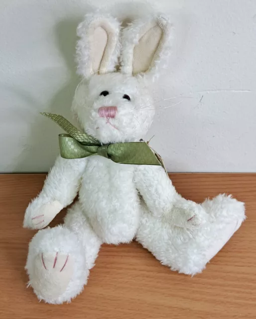 Boyd's Bears JB Bean and Associates - 11" Plush Jointed White Rabbit Bunny 1998