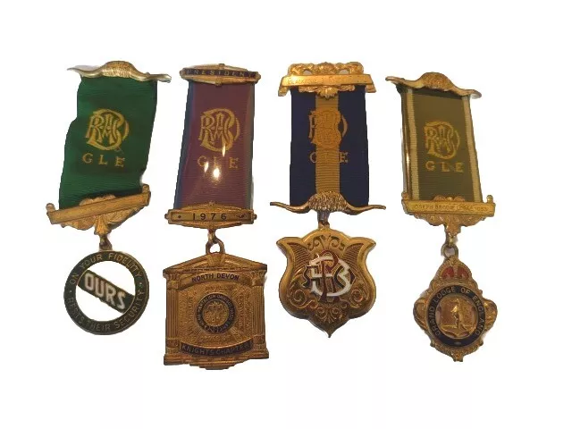 RAOB Masonic Jewels & Medals x4 (Royal Antediluvian Order of Buffaloes) Lot 4