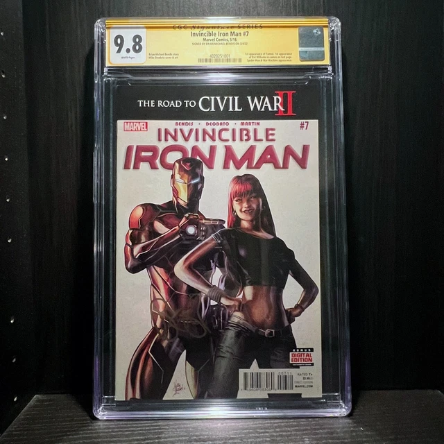 Invincible Iron Man #7 CGC SS 9.8 Signed Brian M. Bendis 1st App. Riri Williams