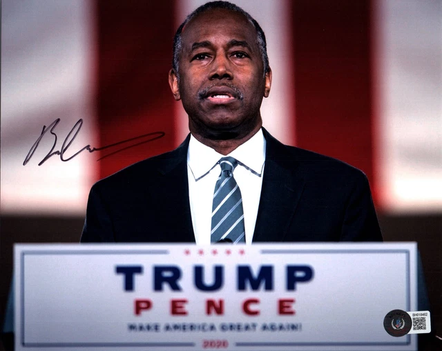 Ben Carson Signed 8X10 Photo Beckett Bas Coa Trump Housing Secretary 5