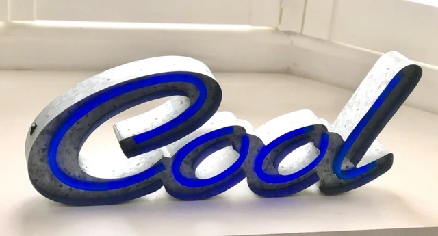 NEON SIGN LIGHT 'Hot' or 'Cool' Metal Wall Mountable Frame Lamp New ...