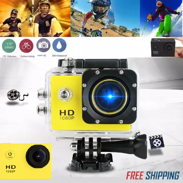 LCD Full HD 1080P Action Camera Sports Cam Underwater 30M Camcorder DV DVR