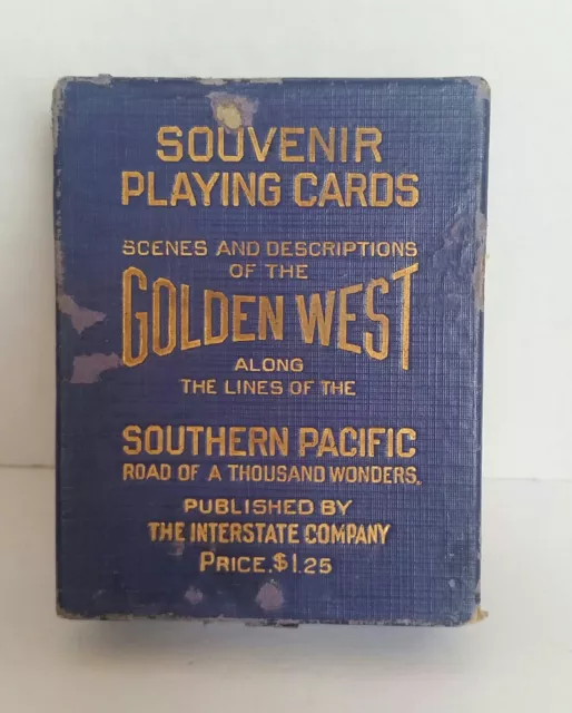 c1910 SOUTHERN PACIFIC RAILROAD "GOLDEN WEST" SOUVENIR PLAYING CARDS SP-4
