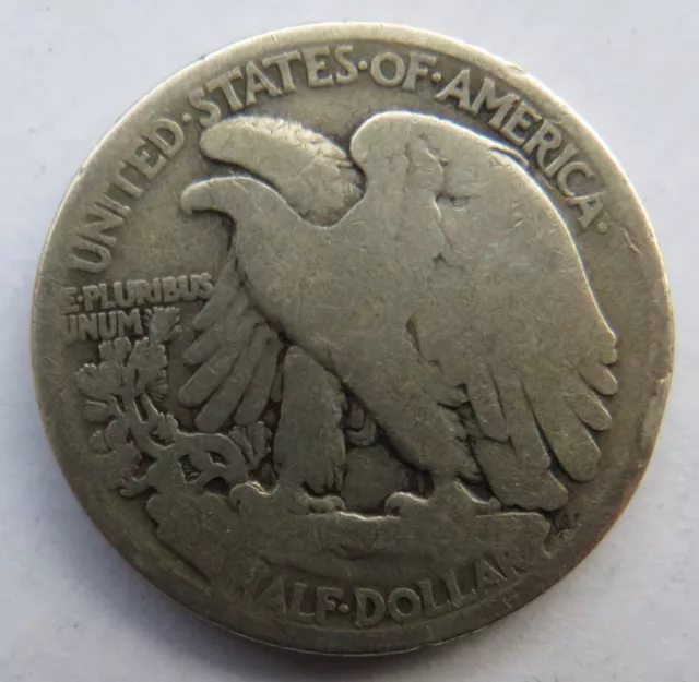 1918 USA Walking Liberty Silver $1/2 Half-Dollar Coin 3