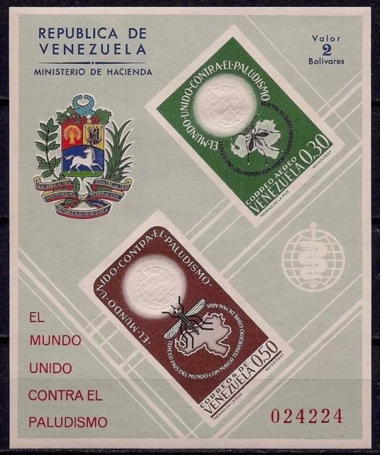 Venezuela 1962 WHO Malaria Eradication Medical Insects Health Mosquitoes m/s MNH