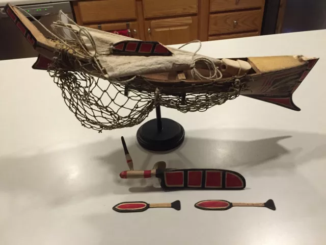 Early Northwest Coast Whaling Boat Model "Ex-Museum" Polychrome Tlingit-Haida Early Northwest Coast Whaling Boat Model "Ex-Museum" Polychrome Tlingit-Haida