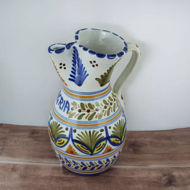 VINTAGE Jarra Vinatera SANGRIA Ceramica TALAVERA Pintada a mano España  c.1970💮