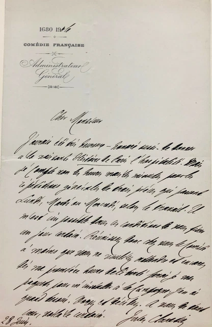 Jules Simon - Lettre Autographe Signée (1885) - Philosophe Et Homme D'État - Manuscrit Original